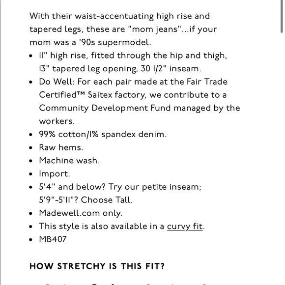 Madewell Perfect Vintage Jean: Raw Hem Edition Sz 25T - Picture 6 of 6